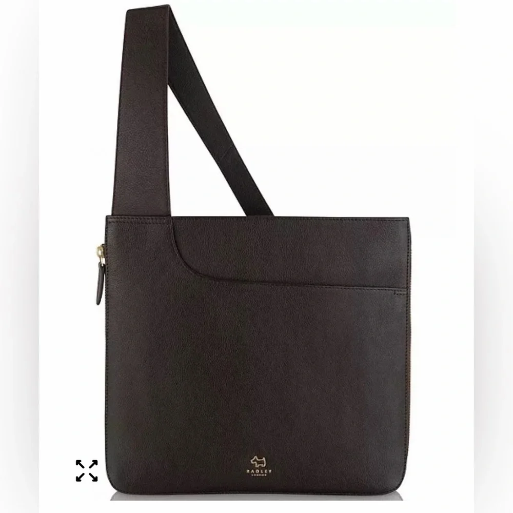 RADLEY LONDON Brown Pebbled Leather Crossbody Messenger Bag